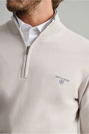 Navy & Green Ανδρικό Πλεκτό Βαμβακερό Half Zip 24YM.923/LZ.4 Ice Γκρι