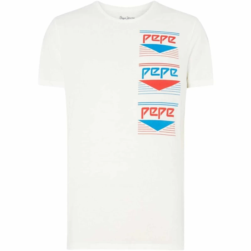 pepe jeans tops t shirts philipe t shirt white mens tobros.gr