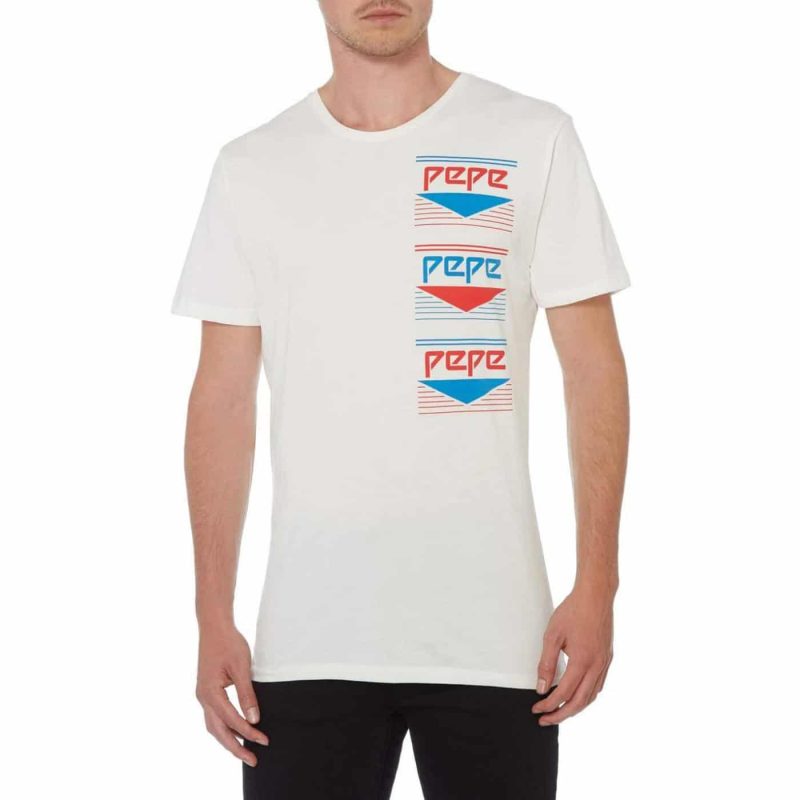 pepe jeans tops t shirts philipe t shirt white mens 1 tobros.gr