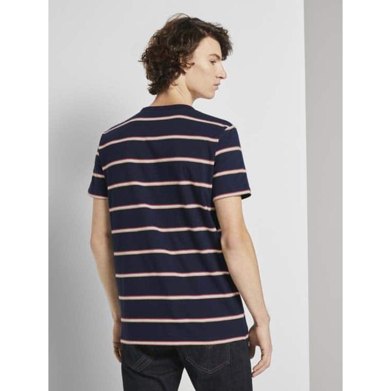 Tom Tailor Ανδρική Μπλούζα T-Shirt With Stripe 1023831-25897 Μπλε