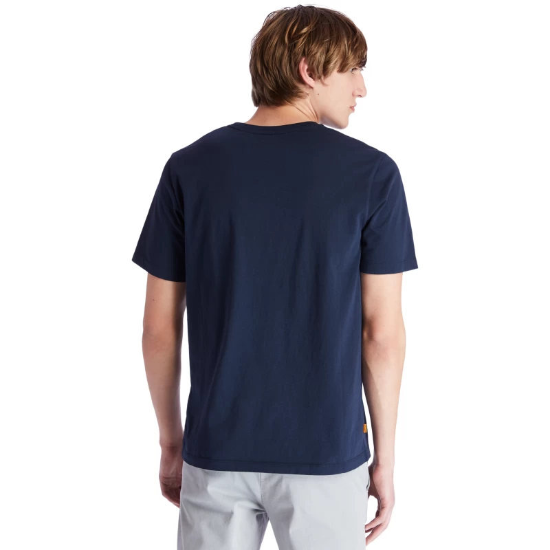 Timberland Ανδρική Μπλούζα T-Shirt River Tree Logo Organic Cotton A2C2R-433 Μπλε