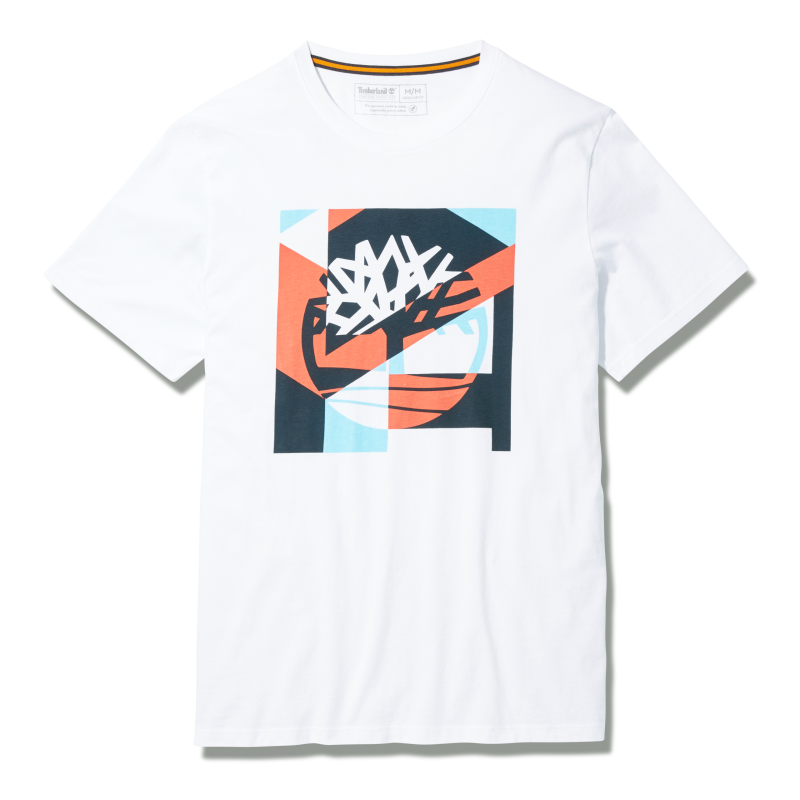Timberland Ανδρική Μπλούζα SS Coastal Cool Graphic Logo Print T-Shirt TB0A2DNJ100-White
