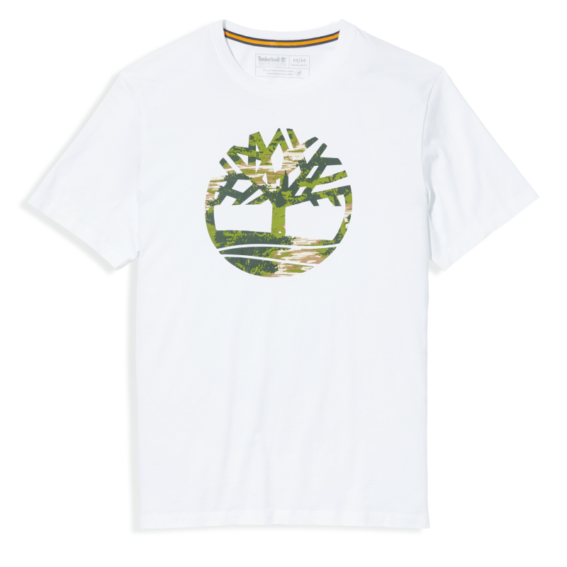 Timberland Ανδρική Μπλούζα SS Kennebec River Seasonal Pattern Tree Logo Tee TB0A2FAQ100 Λευκό