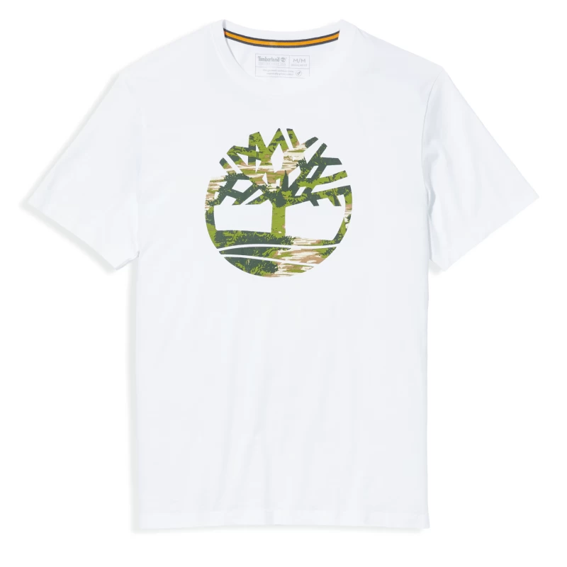 Timberland Ανδρική Μπλούζα SS Kennebec River Seasonal Pattern Tree Logo Tee TB0A2FAQ100 Λευκό