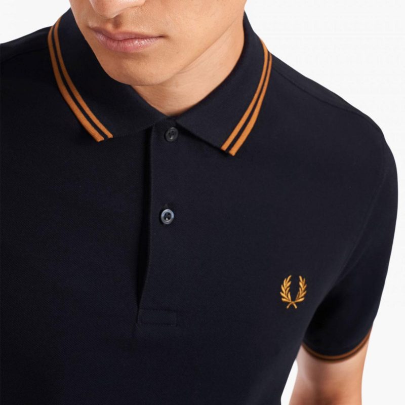 Fred Perry Ανδρική Μπλούζα Twin Tipped Polo M3600-M68 Navy Dark Caramel