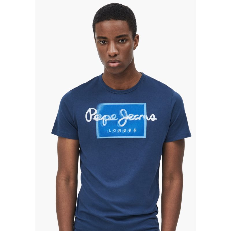 Pepe Jeans Ανδρικό T-Shirt Dimitri PM507745-583 Thames-Μπλε
