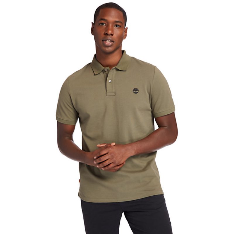 Timberland Ανδρική Μπλούζα SS Millers River Pique Polo TB0A2BNMA58 Χακί