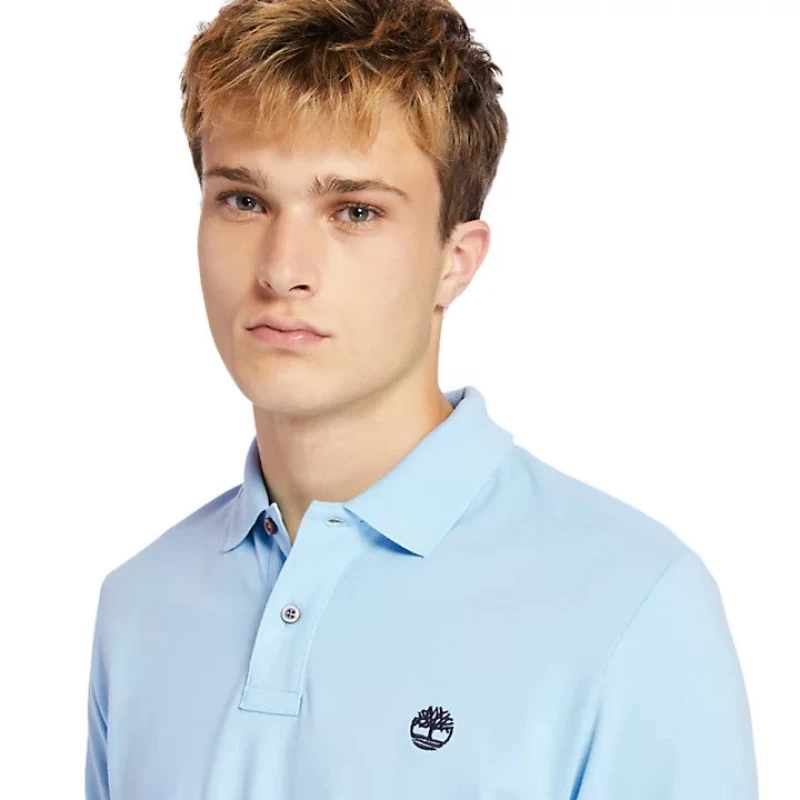 Timberland Ανδρική Μπλούζα SS Millers River Pique Polo TB0A2BNMBF2 Γαλάζιο