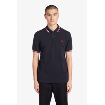 Fred Perry Ανδρική Μπλούζα Twin Tipped Polo M3600-471 Navy