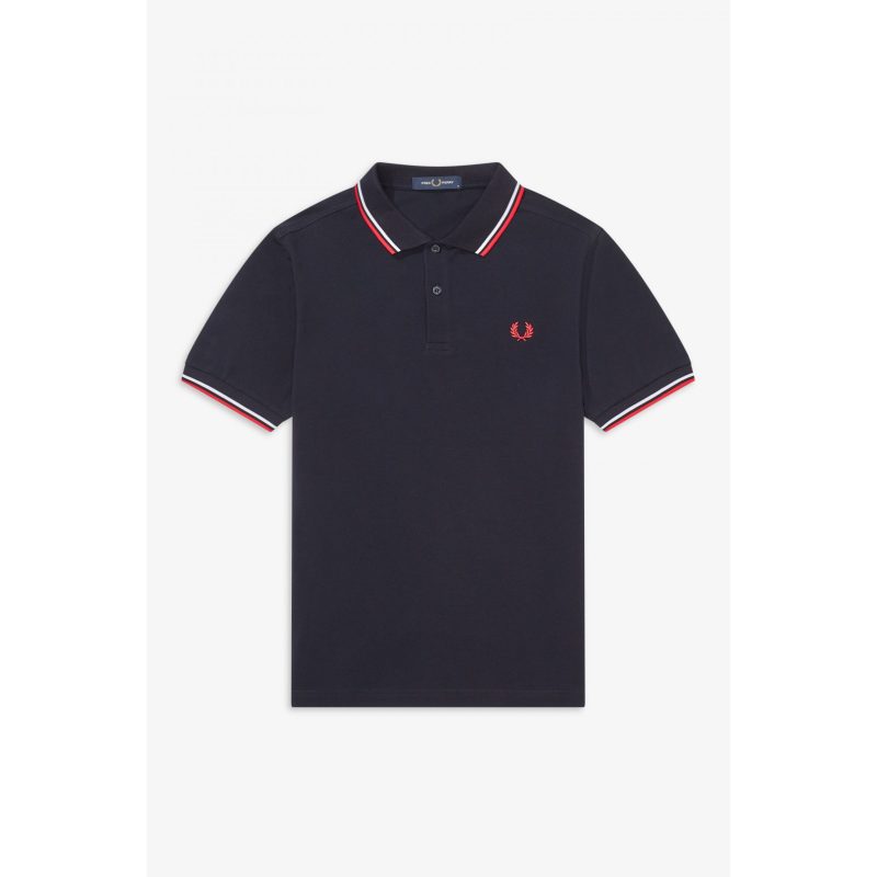 Fred Perry Ανδρική Μπλούζα Twin Tipped Polo M3600-471 Navy
