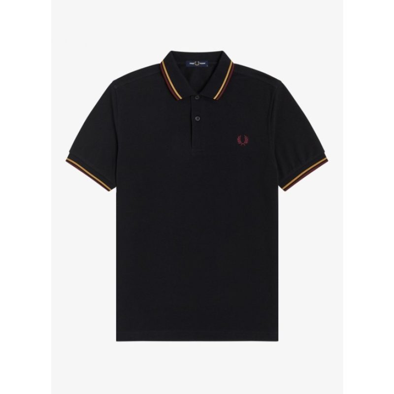 Fred Perry Ανδρική Μπλούζα Twin Tipped Polo M3600-N04 Μαύρο