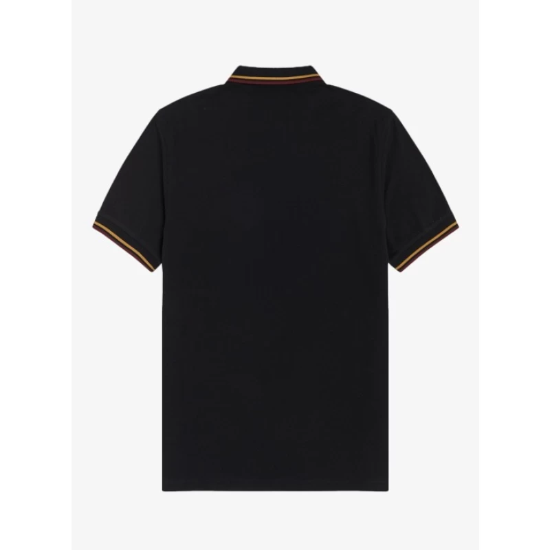 Fred Perry Ανδρική Μπλούζα Twin Tipped Polo M3600-N04 Μαύρο