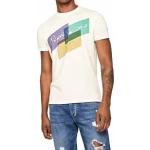 Pepe Jeans Ανδρική Μπλούζα MORRISON T-SHIRT ΜΕ MULTICOLOR LOGO PM507291-803 Λευκό