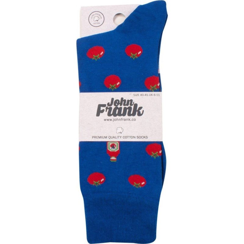John Frank Ανδρικές Κάλτσες Tomatoes JFLSCOOL30 ONE SIZE 40-45 Blue