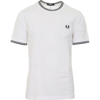 Fred Perry Ανδρική Μπλούζα Τ-Shirt Twin Tipped M1588 -100 White