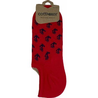 Cotboxer Sneaker Socks - Ανδρικό Σοσόνι Red Anchors Κόκκινο (CSS-9009-5-Red) One Size 40-46