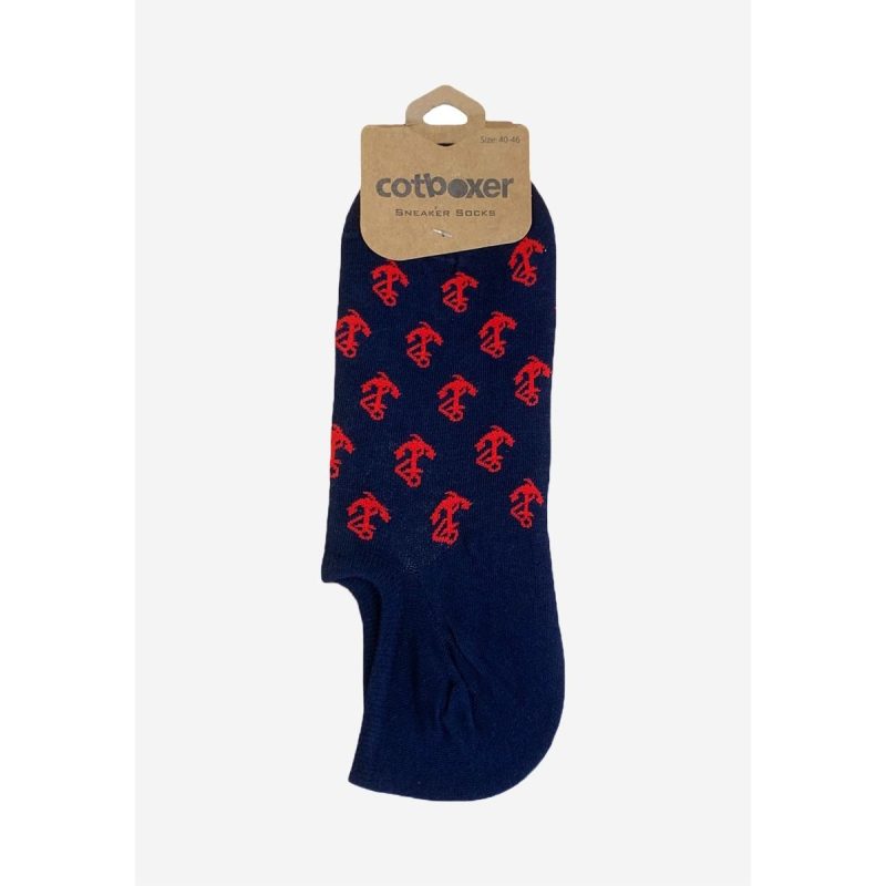 Cotboxer Sneaker Socks – Ανδρικό Σοσόνι Blue Anchors Μπλε CT101 One Size 40-46