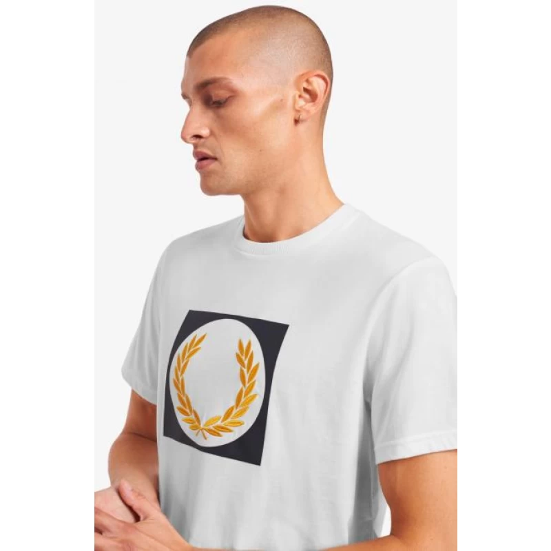 Fred Perry Ανδρική Μπλούζα Laurel Wreath Graphic T-Shirt M1655-129 Snow White