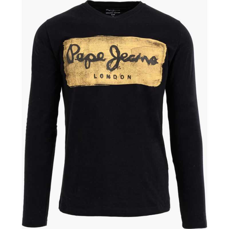 Pepe Jeans Ανδρική Μπλούζα T-Shirt Charling Μακρυμάνικο PM503484-999 Black