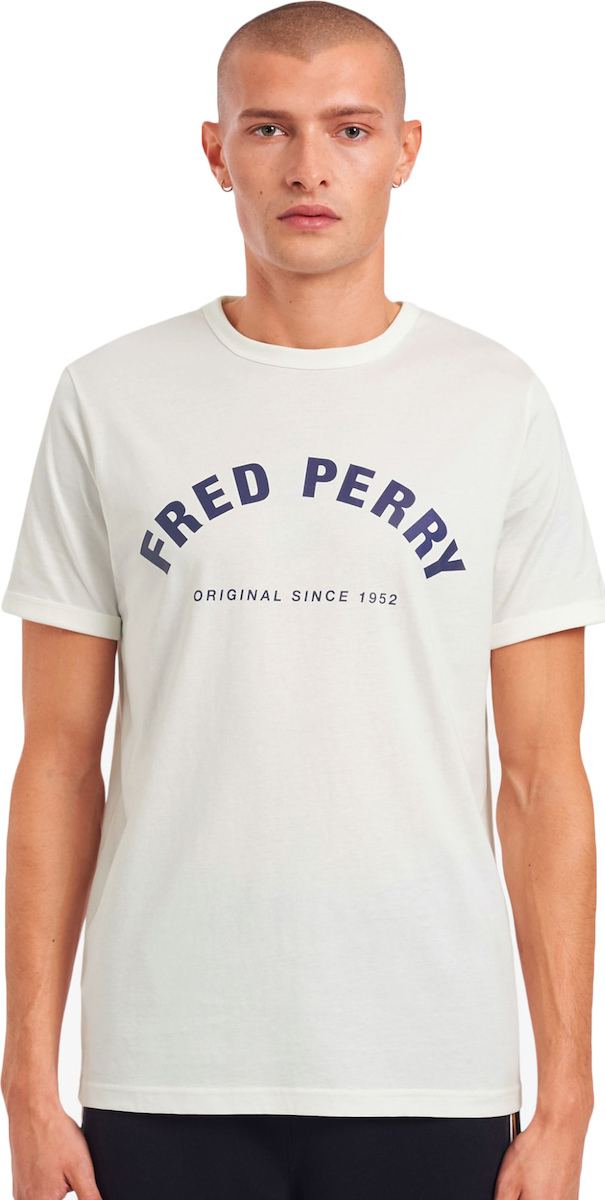 Fred Perry Ανδρική Μπλούζα ΤShirt Arch Branded TShirt M1654129 Snow White