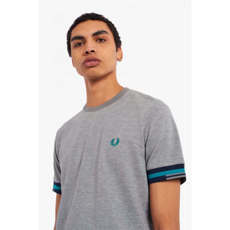 Fred Perry Ανδρική Μπλούζα Abstract Cuff T-Shirt M1601-420 Steel Marl