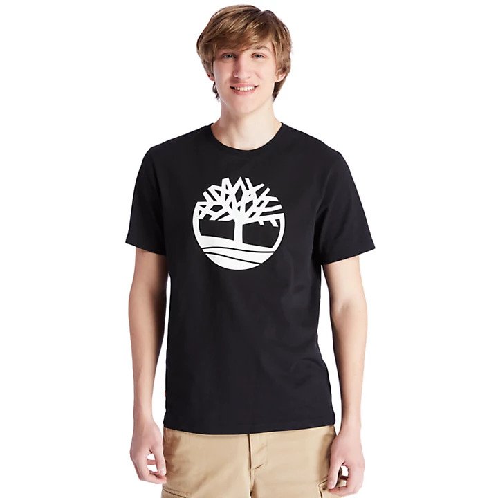 Timberland Ανδρική Μπλούζα TShirt River Tree Logo Organic Cotton A2C2R001 Black