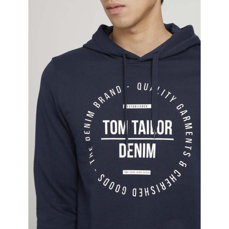 Tom Tailor Ανδρικό Φούτερ Με Κουκούλα 1027616-10668 Navy