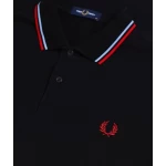 Fred Perry Ανδρική Μπλούζα Twin Tipped Polo M3600-N46 Black