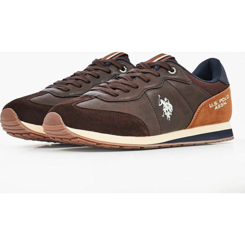 U.S Polo Assn. Ανδρικά Παπούτσια Sneakers Willy YS001-BRW Καφέ
