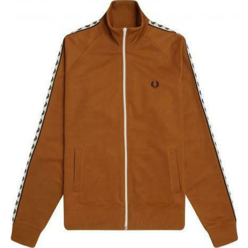 Fred Perry Ανδρική Ζακέτα Taped Track Jacket J6231-D56 Dark Caramel