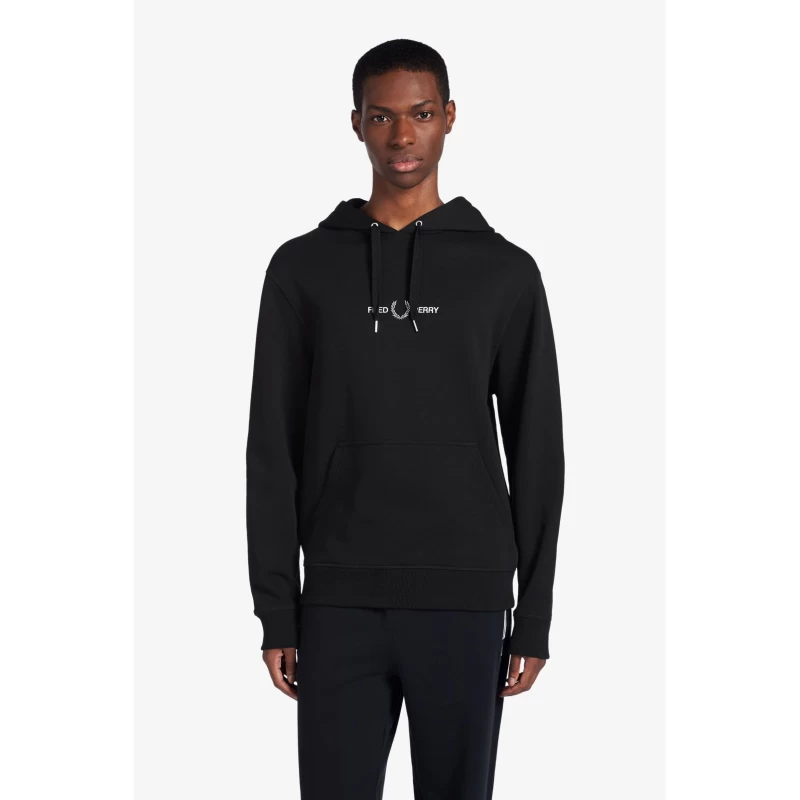 Fred Perry Ανδρικό Φούτερ Με Κουκούλα Graphic Hooded Sweatshirt M8673-102 Black