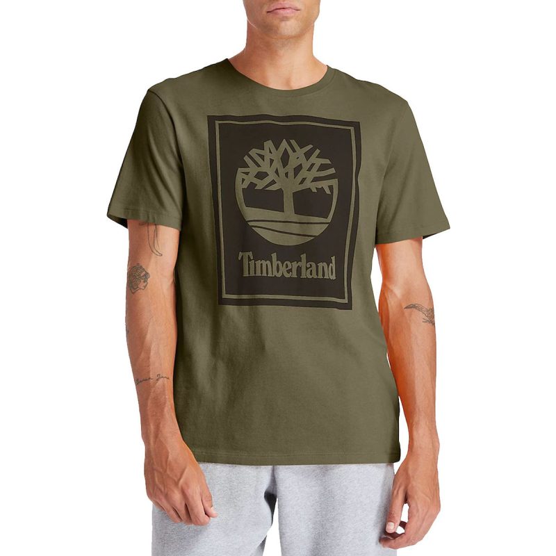 Timberland Ανδρική Μπλούζα T-Shirt YC SS Stack Logo Tee Regular TB0A2AJ1Z28 Χακί