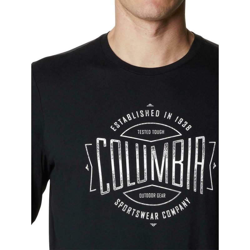 Columbia Ανδρική Μπλούζα Brighton Woods™ Graphic Long Sleeve 1977113-010 Μαύρο
