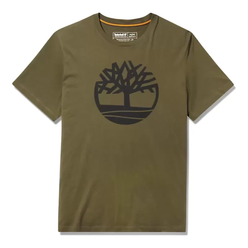 Timberland Ανδρική Μπλούζα T-Shirt River Tree Logo Organic Cotton A2C2R-A58 Χακί