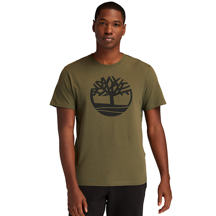 Timberland Ανδρική Μπλούζα TShirt River Tree Logo Organic Cotton A2C2RA58 Χακί