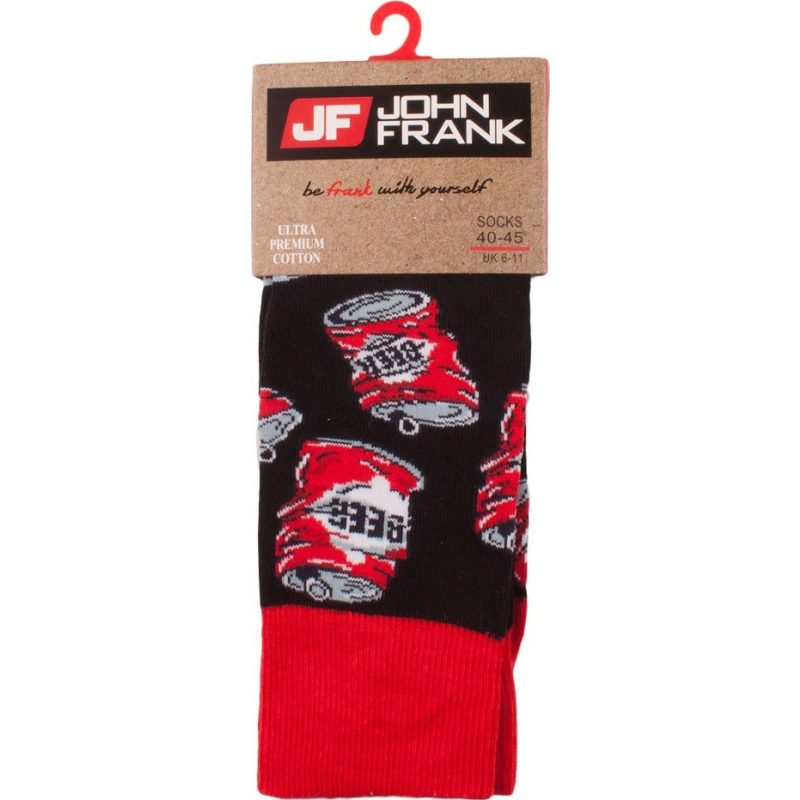 John Frank Ανδρικές Κάλτσες ONE SIZE 40-45 JFLSFUN88 Μαύρο