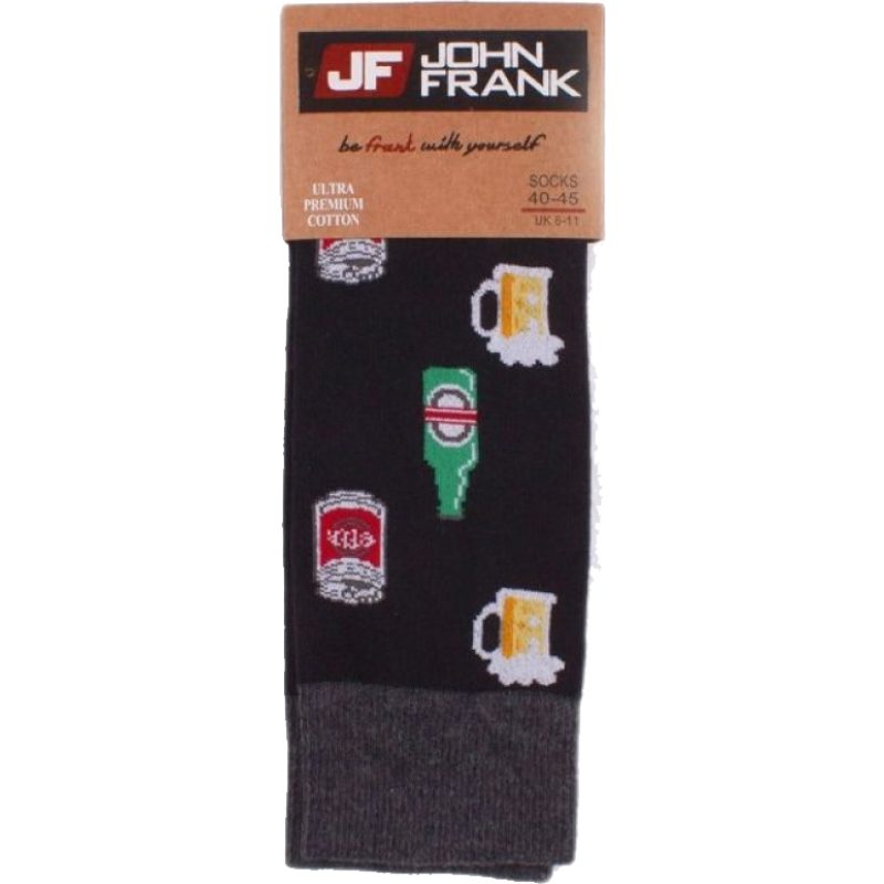 John Frank Ανδρικές Κάλτσες ONE SIZE 40-45 JFLSF19W39 Μαύρο