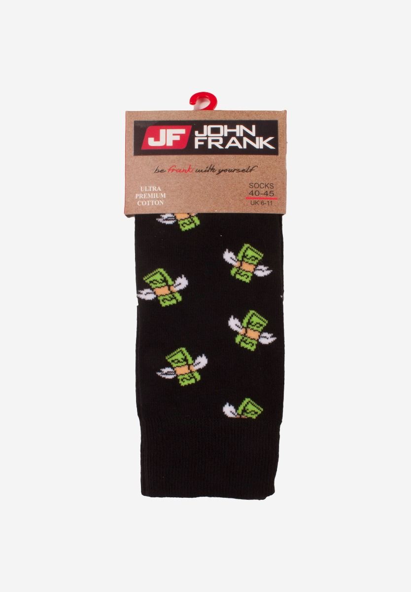 John Frank Ανδρικές Κάλτσες ONE SIZE 4045 JFLSFUN43 Μαύρο