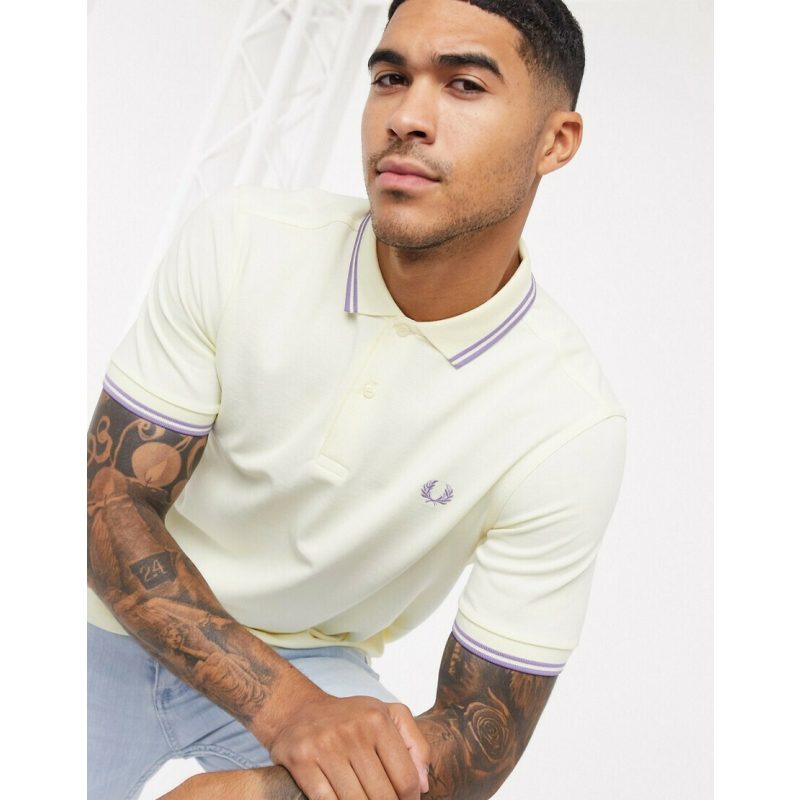 Fred Perry Ανδρική Μπλούζα Twin Tipped Polo M3600-K92 Κίτρινο