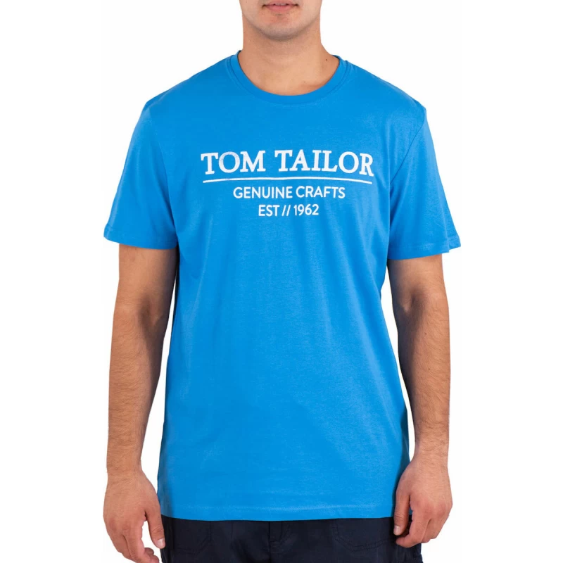 Tom Tailor Ανδρική Μπλούζα T-Shirt With Print 1021229-26178 Sky Blue