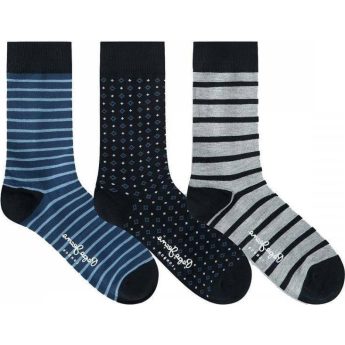 Pepe Jeans Audley Ανδρικές Κάλτσες Με Σχέδια 3Pack Navy/Stripe/Graphic/Geo PMU10719-00A