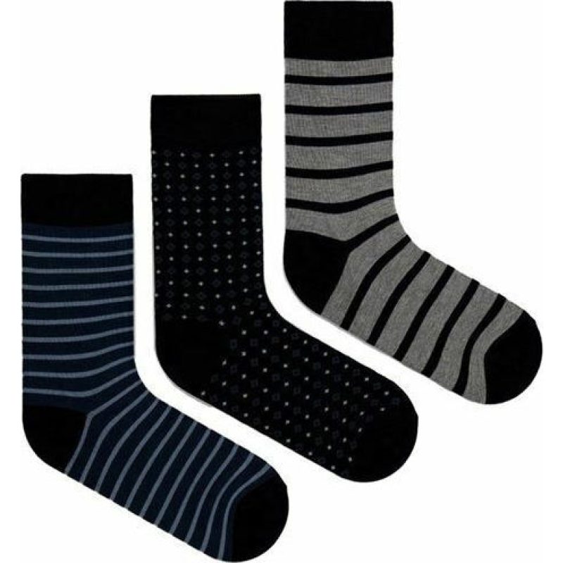 Pepe Jeans Audley Ανδρικές Κάλτσες Με Σχέδια Grey / Navy 3Pack PMU10720-0AA