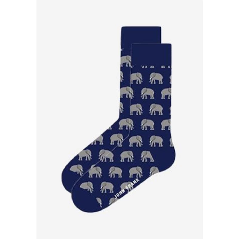 John Frank Ανδρικές Κάλτσες ELEPHANTS JFLSCOOL51 Μπλε