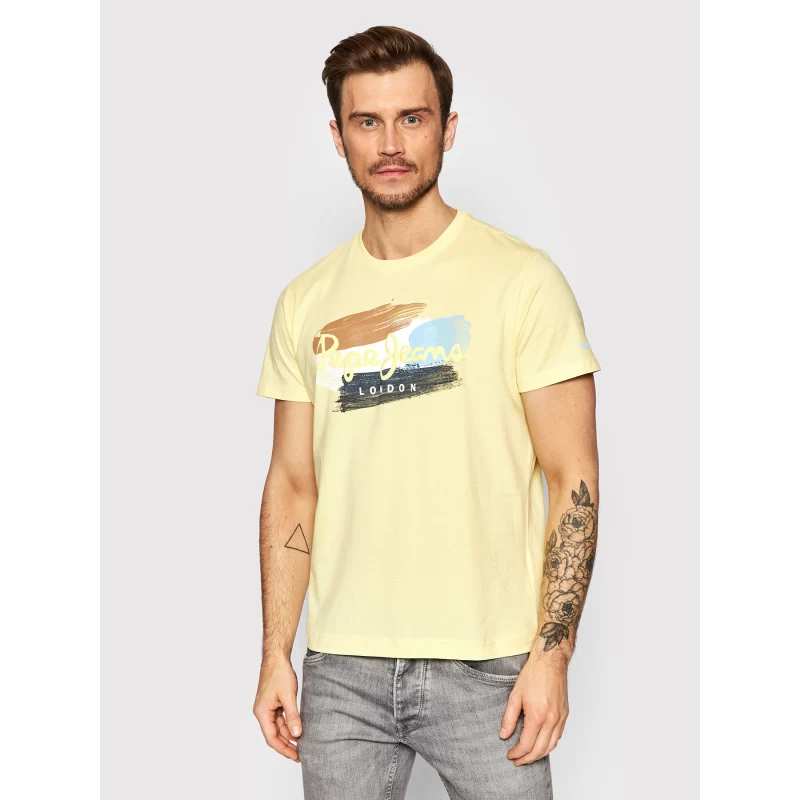 Pepe Jeans Ανδρική Μπλούζα T-Shirt Aegir PM508227-022 Κίτρινο