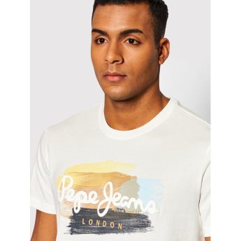 Pepe Jeans Ανδρική Μπλούζα T-Shirt Aegir PM508227-816 Λευκό