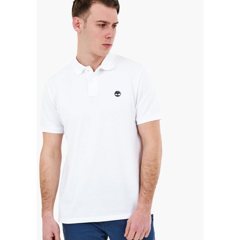 Timberland Ανδρική Μπλούζα SS Millers River Pique Polo TB0A26N4-100 Λευκό