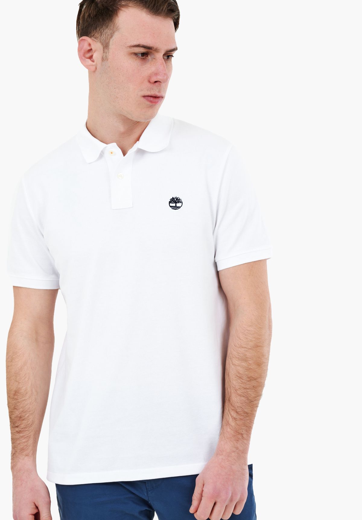 Timberland Ανδρική Μπλούζα SS Millers River Pique Polo TB0A26N4100 Λευκό