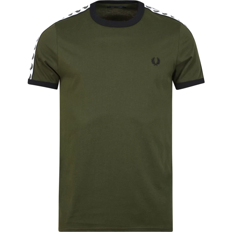 Fred Perry Taped Ringer Ανδρικό T-Shirt M6347-601 Χακί