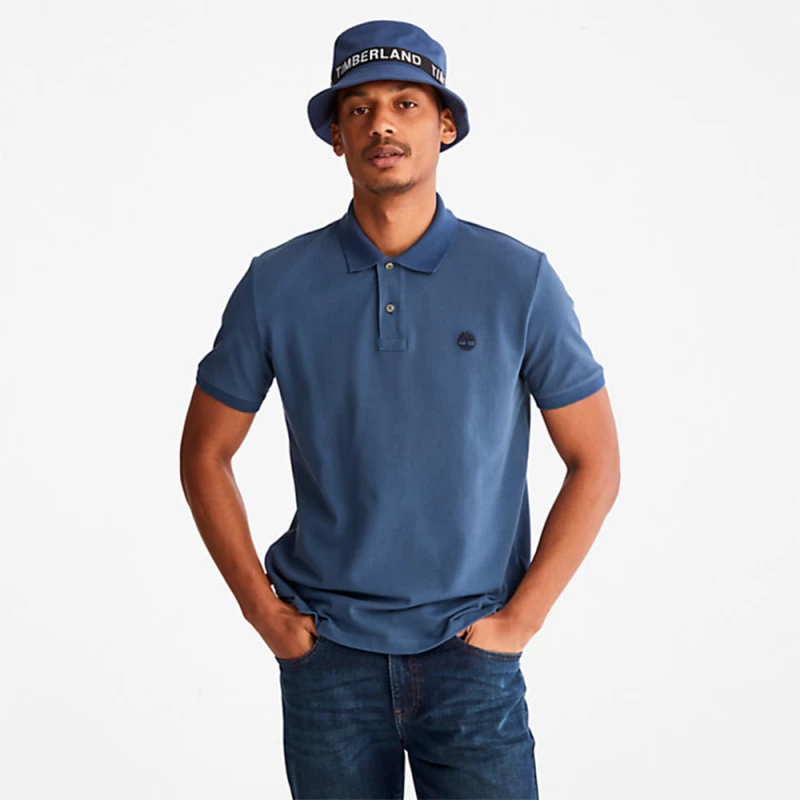 Timberland Ανδρική Μπλούζα SS Millers River Pique Polo TB0A26N4-288 Μπλε