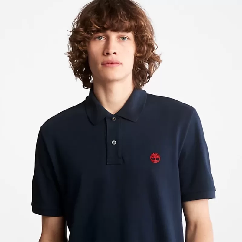 Timberland Ανδρική Μπλούζα SS Millers River Pique Polo TB0A26N4-433 Μπλε